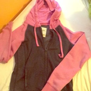 Pink and Grey fleece lined hoodie